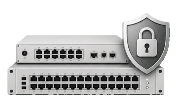 Network switches with a security shield